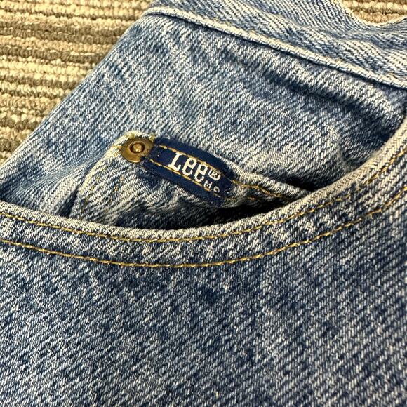 VTG 80s Lee High Waisted Mom Jeans Light Stonewash Acid Wash Tapered Leg Grunge - Picture 6 of 10